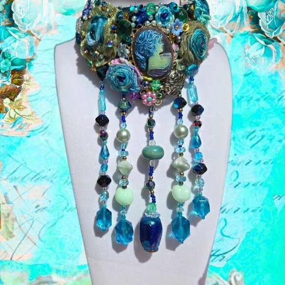 Bohemian Rose Cameo Choker | One-Of-A-Kind Victorian Collar - Picture 1 of 8